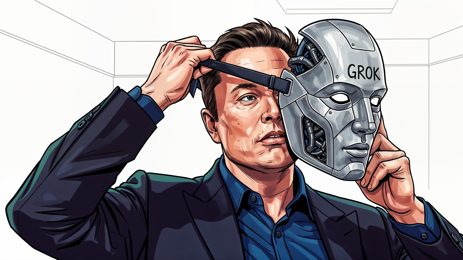 Ki, Künstliche Intelligenz, Elon Musk, AI, Artificial Intelligence, Technologie, Roboter, Chatbot, Digitalisierung, Musk, KI-Chatbot, Zukunft, Science-Fiction, xAI, Grok, KI-Maske