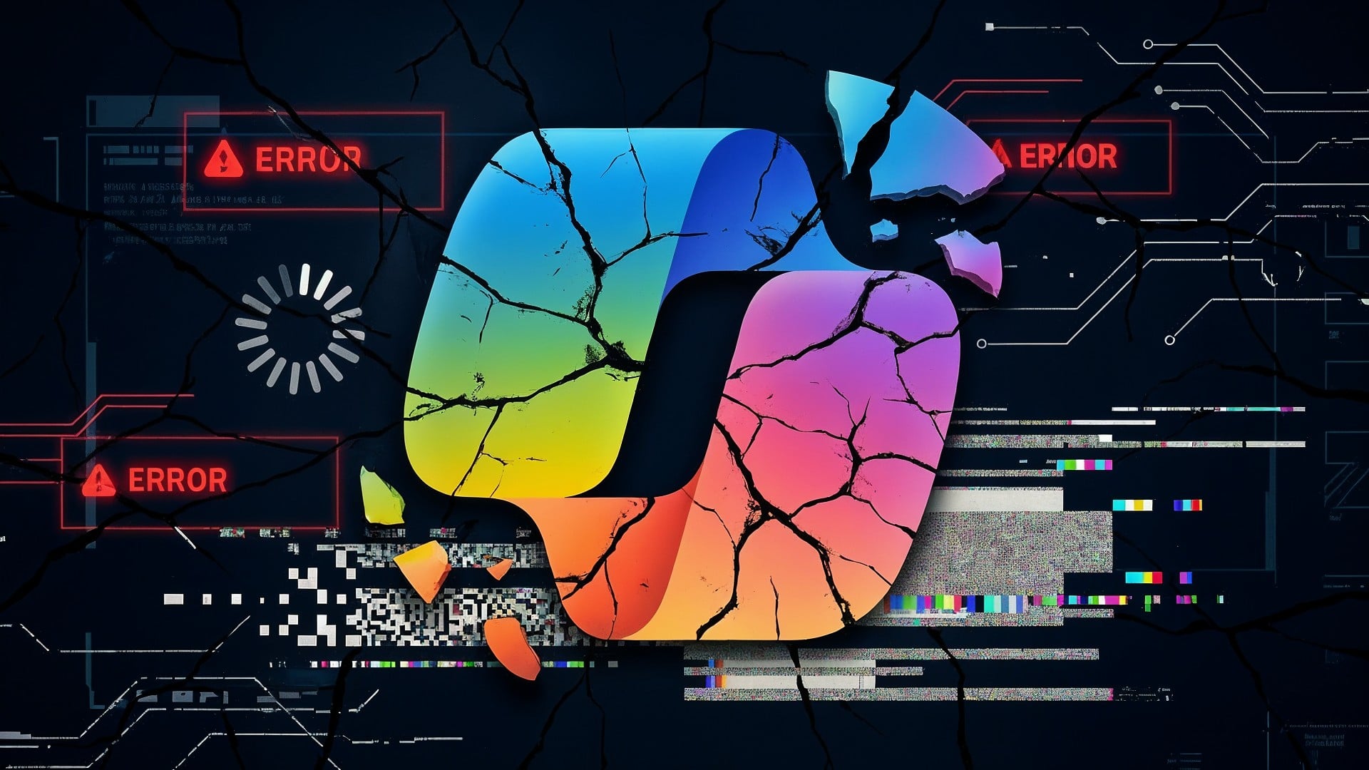Fehler, Bug, Problem, Reparatur, Copilot, Störung, Bugs, Cybersicherheit, Crash, Error, Microsoft Copilot, Datenverlust, Serverausfall, Glitch, Technische Störung, Systemabsturz, Netzwerkprobleme