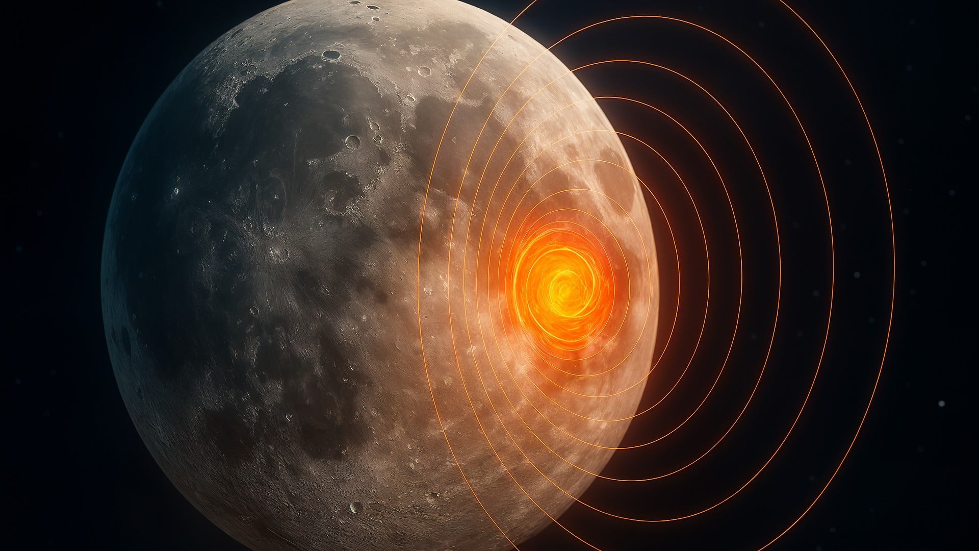 Weltraumforschung, Astrophysik, Magnet, Magnetfeld, Gravitationswellen, Weltraumtechnologie, Rätsel, Magnetismus, Mondoberfläche, magnetisch, Mondexploration, Asteroideneinschlag, Mondkrater, Mondbeben, Mondgeologie, seismische Aktivität, Mondkern, Planetenwissenschaft, Mondinneres, Lunare Seismologie