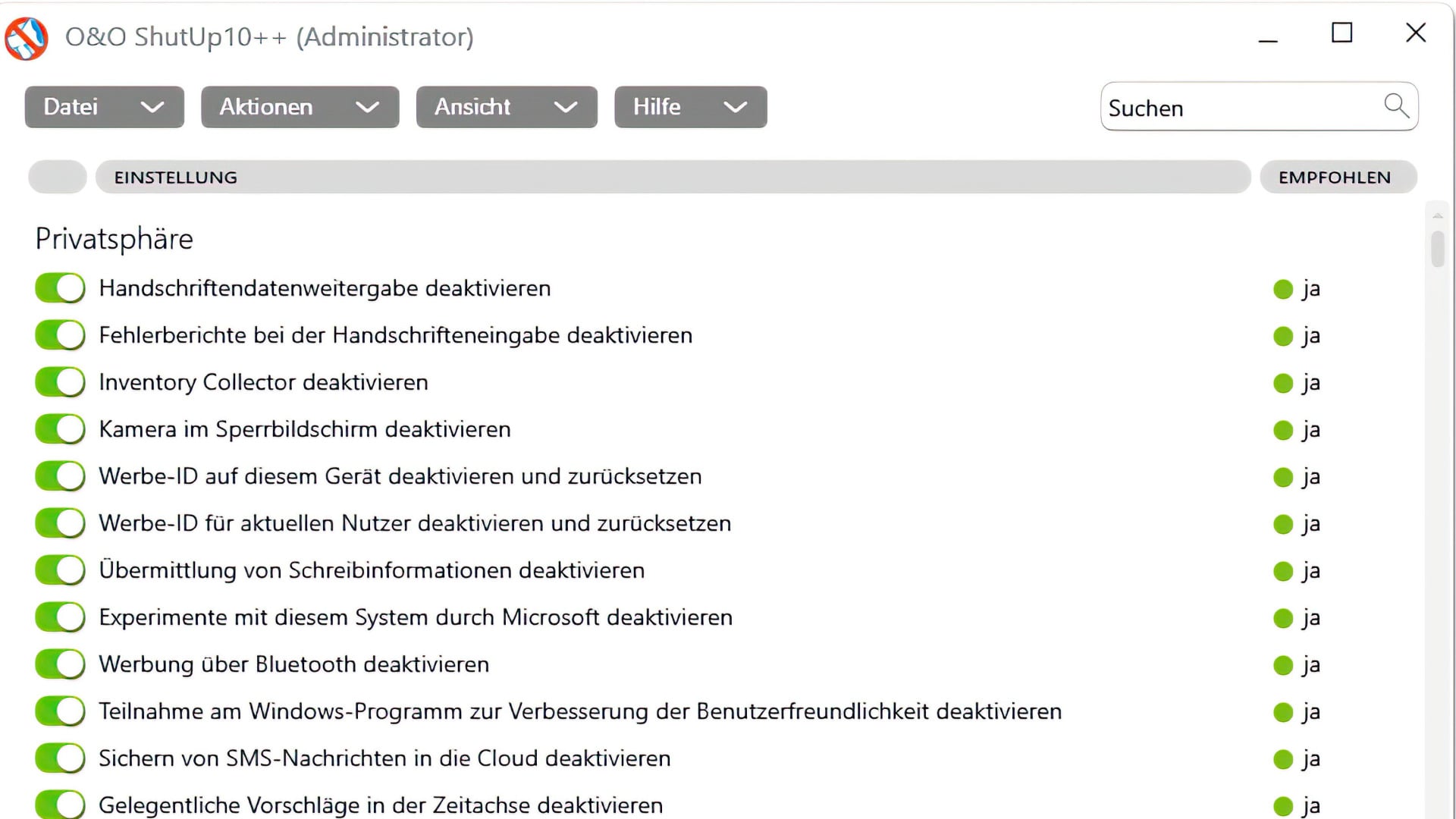Windows 10, Antispy, O&O Software, O&O ShutUp10