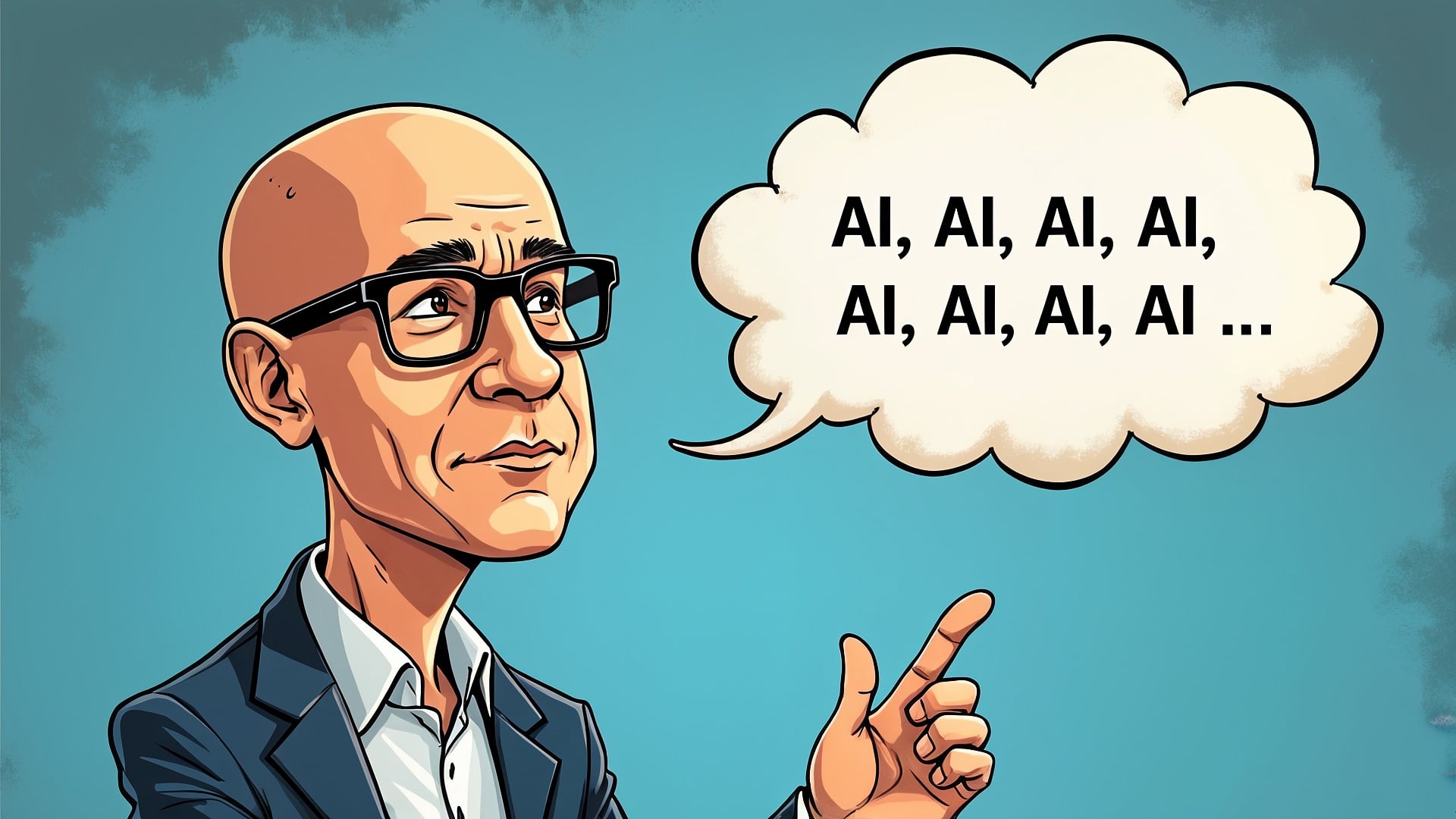 Microsoft, Ki, Künstliche Intelligenz, AI, Microsoft Corporation, Artificial Intelligence, OpenAI, ChatGPT, Ceo, Satya Nadella, KI-Chatbot, Nadella, Illustration, Microsoft Copilot, Microsoft CEO, Karikatur