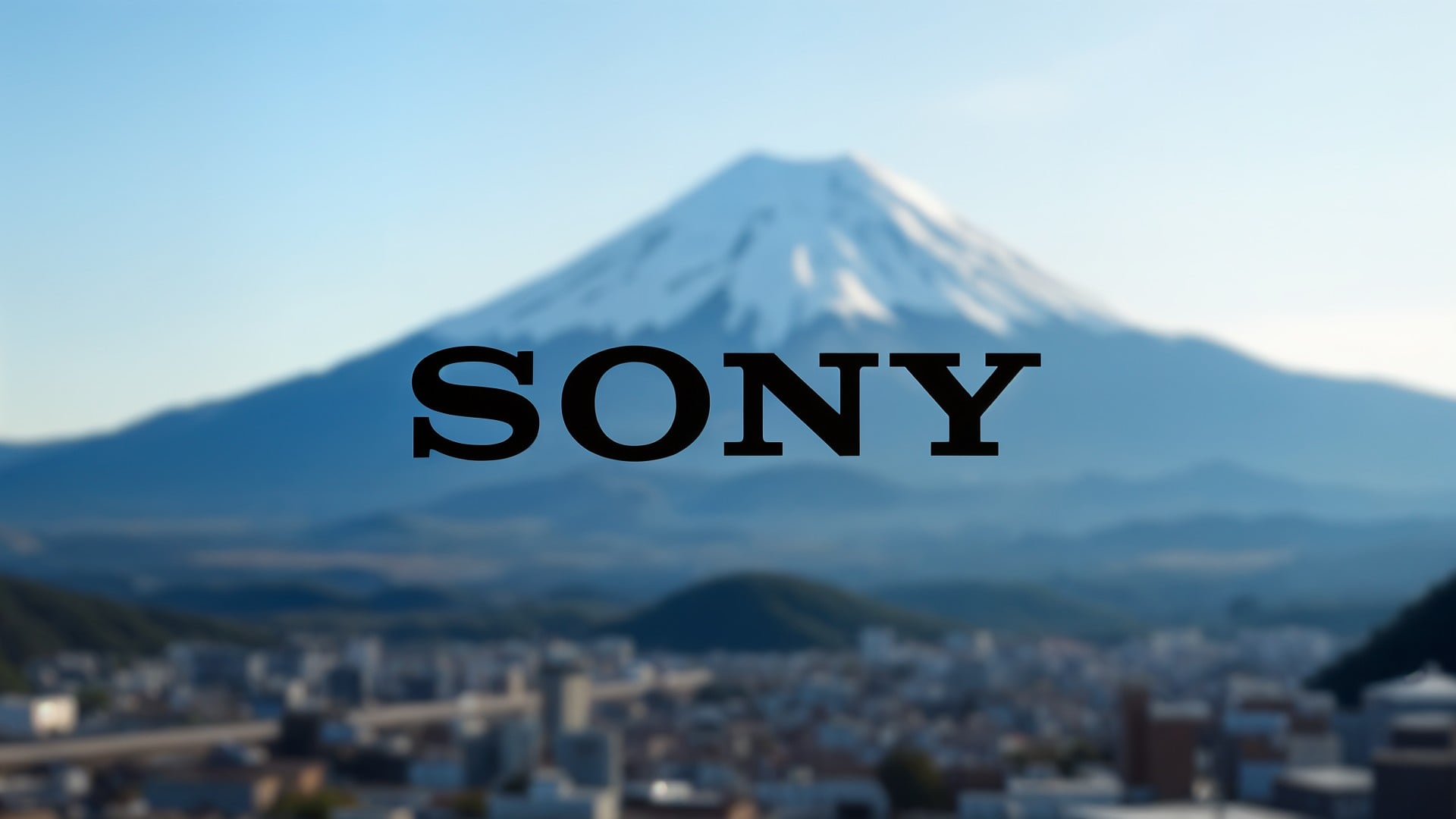 Sony, Logo, Japan, Technologieunternehmen, Tokio, Markenlogo, Stadtlandschaft, Landschaftsfotografie, Mount Fuji, Elektronikmarke, Berggipfel, Schneebedeckt, Japanische Kultur