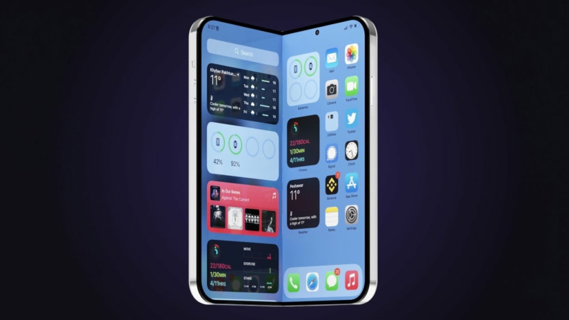 Apple, foldable, Faltbares Display, Faltbares Smartphone, Klapphandy, Mockup, Iphone Fold