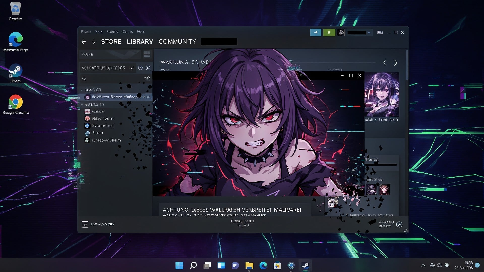 Malware, Steam, Trojaner, Virus, Schadsoftware, Ransomware, Cyberkriminalität, Steam Workshop, Wallpaper Engine, Kontodiebstahl, DarkKomet