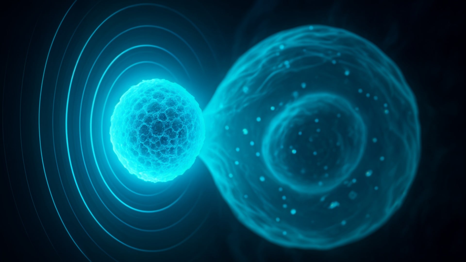 Forschung, Interface, Datenübertragung, Medizin, Zukunftstechnologie, Zelle, Magnetfeld, Gene, Wissenschaftsvisualisierung, High-Tech, Digitale Illustration, Energiefeld
